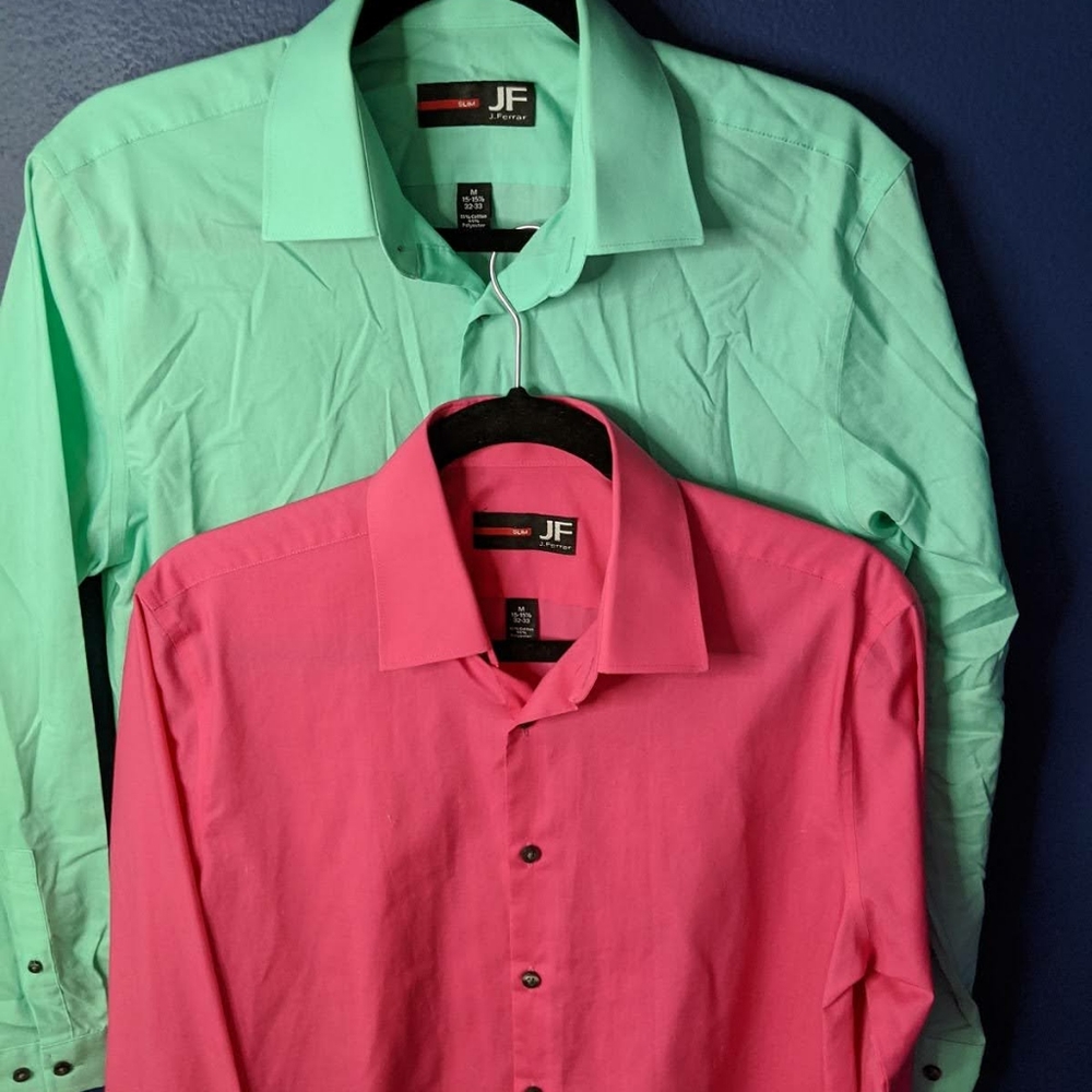 Men's Pink and Green Dress Shirts
